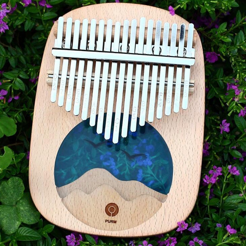 PURM Beech Thumb Piano Innovation , Epoxy Resin Kalimba 17-Tone Mbira Musical Instruments
