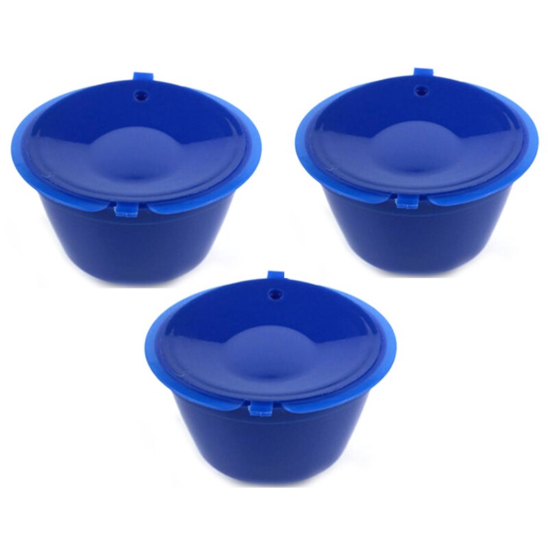 3pcs/pack use 150times Dolce Gusto Coffee Capsule Plastic Capsule Refillable Reusable Compatible with Nescafe Dolce Gusto refill: Darkblue