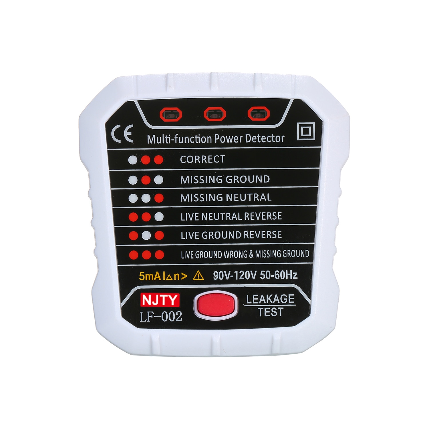 Testeur De Prise Électrique Multifonction LCD - Détecteur Fuite RCD NCV Phase Zéro Terre