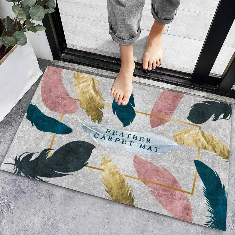 Alfombra antideslizante para puerta de entrada, alfombra moderna súper absorbente para el suelo del hogar y el baño, alfombra para el suelo del pasillo, entrada: 50 cm x 80 cm / Borgoña