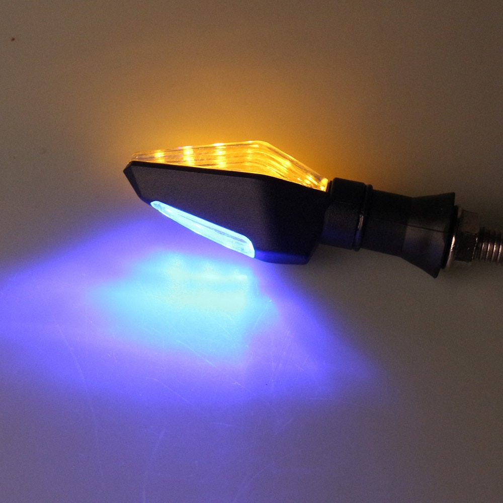 4Pc Led Knipperlichten Motorfiets Richtingaanwijzers Licht Achterlichten Indicatoren Voor Moto Motorfiets Accessoires Geel Blauw