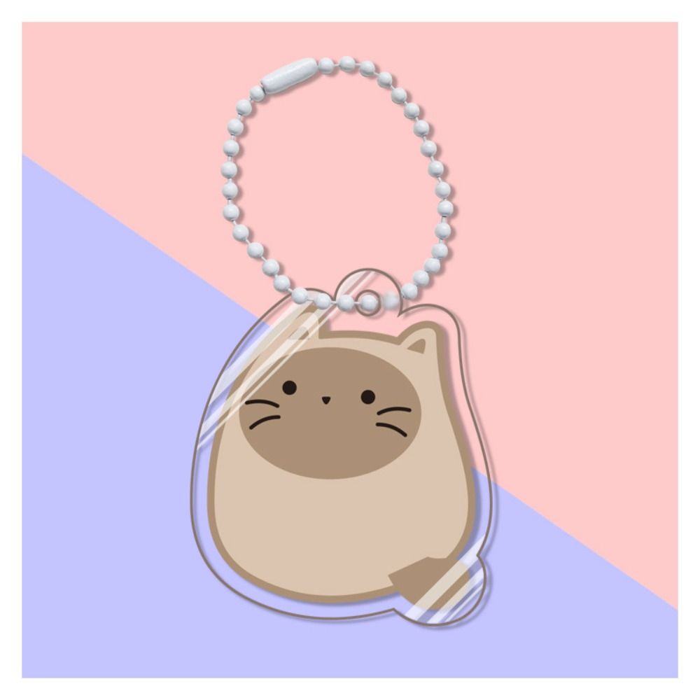 Kawaii Orange Cat Siamese Cat Keychain Calico Cat Ginger Cat Kitty Pendant Cute Acrylic Cat Keyring Couple: Yellow