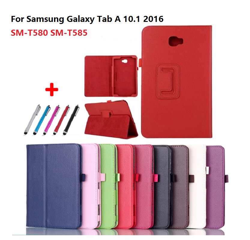 Voor Samsung Galaxy Tab Een 10.1 T580 T585 A6 Stand Cover Pu Leather Case Voor Samsung Tab A6 10.1 SM-T580N T585 SM-T585 10 1