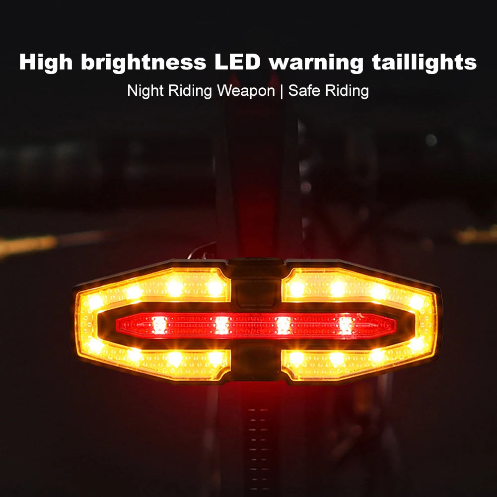 Luz trasera de bicicleta recargable con intermitentes Luz trasera de bicicleta Control remoto inalámbrico Luz de advertencia de ciclismo para conducción nocturna
