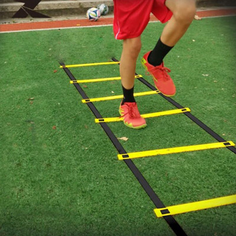 Escalera de entrenamiento de fútbol 6, 8 y 12 peleles, escalera duradera de nailon para entrenamiento de fútbol, pies Fitness, entrenamiento de velocidad