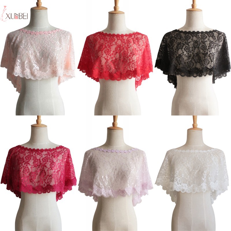 Veste châle en dentelle blanche pour femmes, boléro, étole noire, accessoires de Mariage,