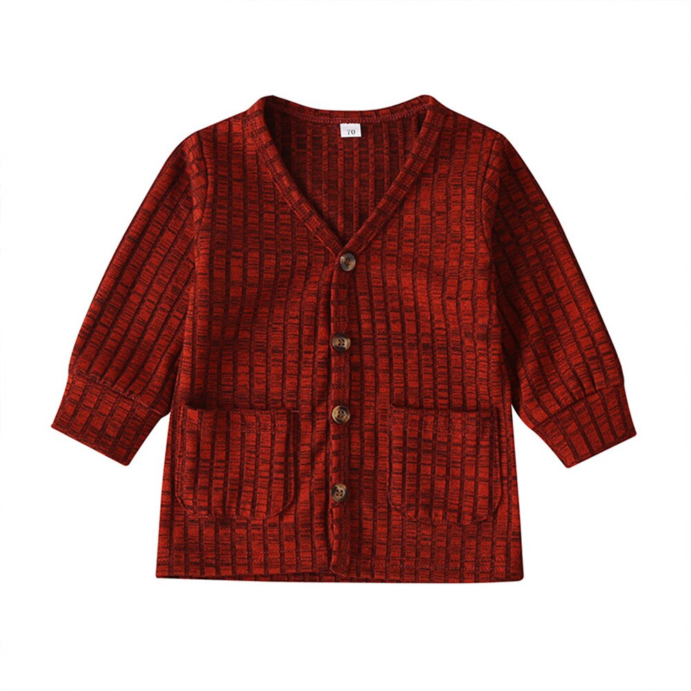 Pudcoco Gebreide Vest Herfst Winter Katoenen Trui Top Baby Kinderkleding Jongens Meisjes Jumper Kinderen Lente Slijtage: Rood / 6m