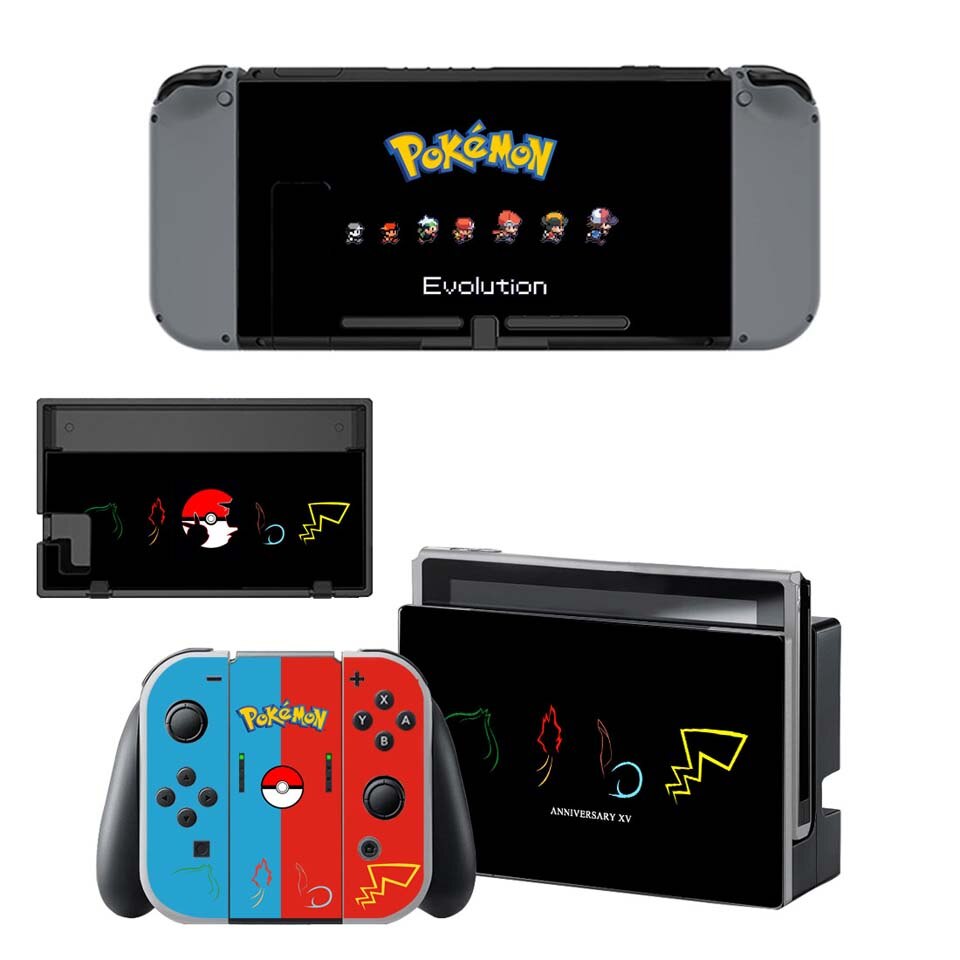 Nintend Switch Console + Vreugde-Con Controller Vinyl Skin Sticker Set voor Pokemom Beschermende Skins voor NS Schakelaar: YSNS1772