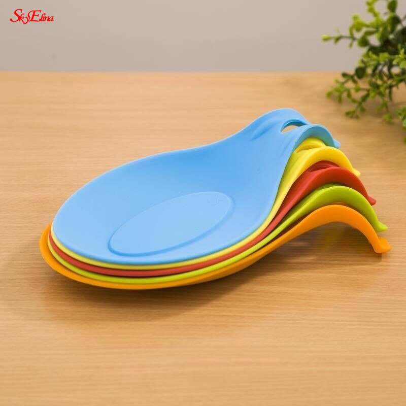 Repose-cuillère en Silicone multifonction | Sous-verre résistant à la chaleur, tapis à fourchette, ustensile porte-vaisselle support d'outils de cuisine pour cuillère 6zCF419
