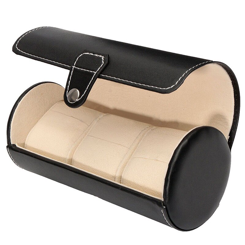 3 Slot Watch Box Travel Case Wrist Roll Jewelry Storage Collector Organizer