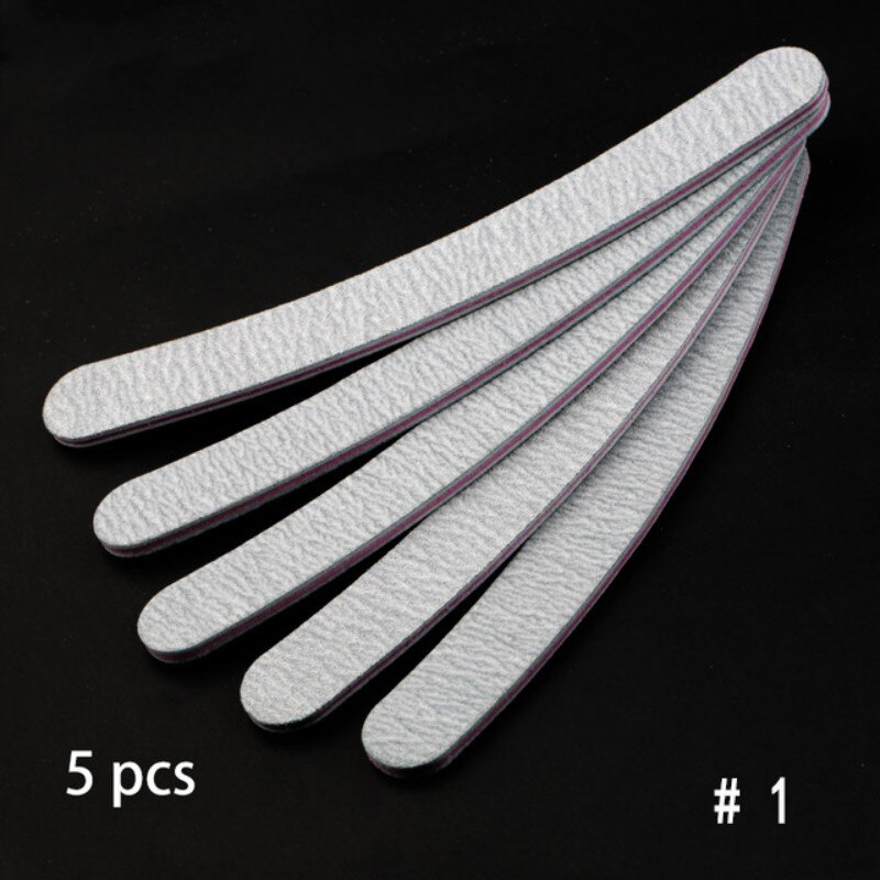 5 limas multiforma lima de uñas Lima bloque de tope de lijado de doble cara, lima de uñas gris para herramientas de manicura de pulido de gel UV: 01