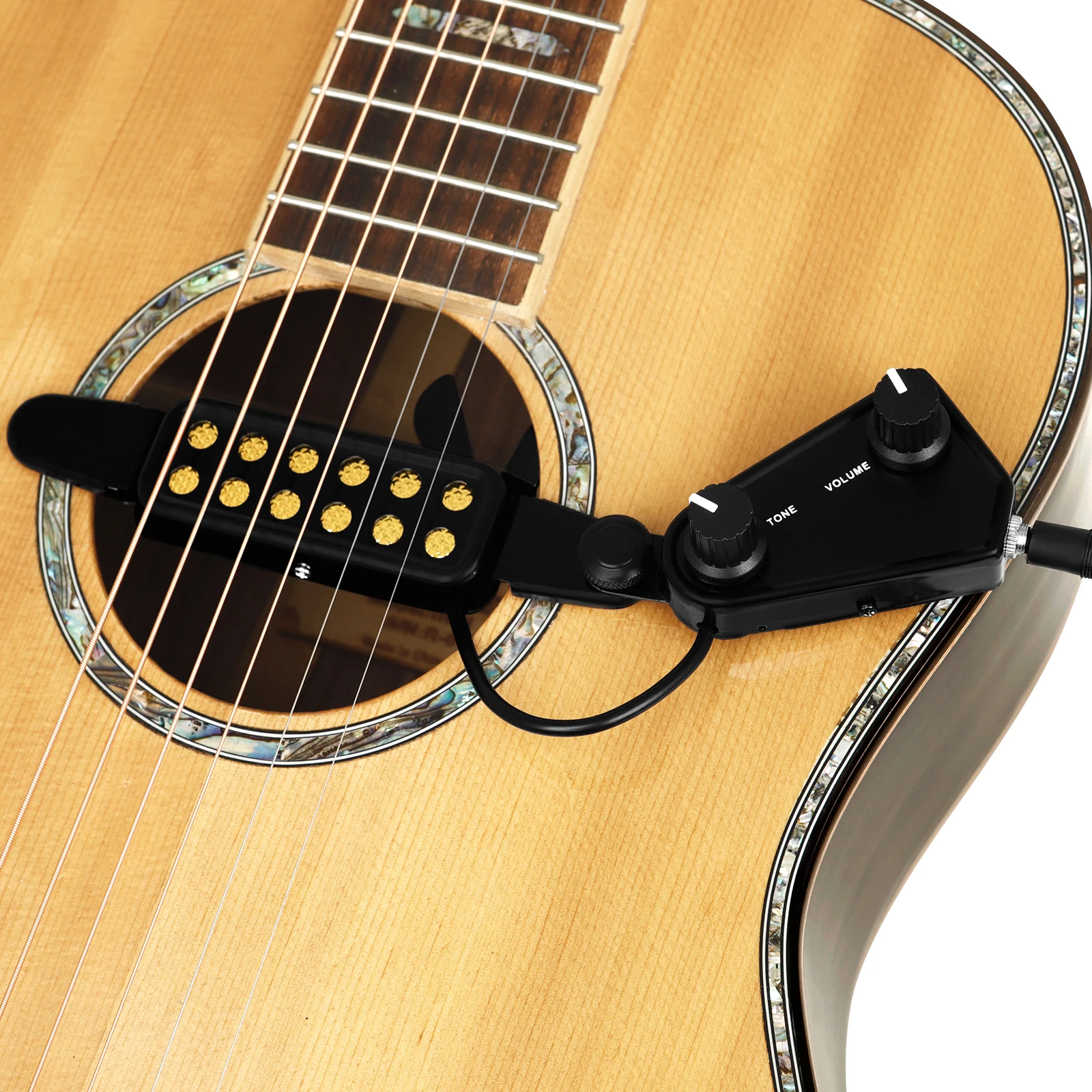 Gitarren-Tonabnehmer, Schallloch-Tonabnehmer für Akustikgitarre, magnetischer Wandler mit Audiokabel, Teile und Zubehör für Gitarreninstrumente