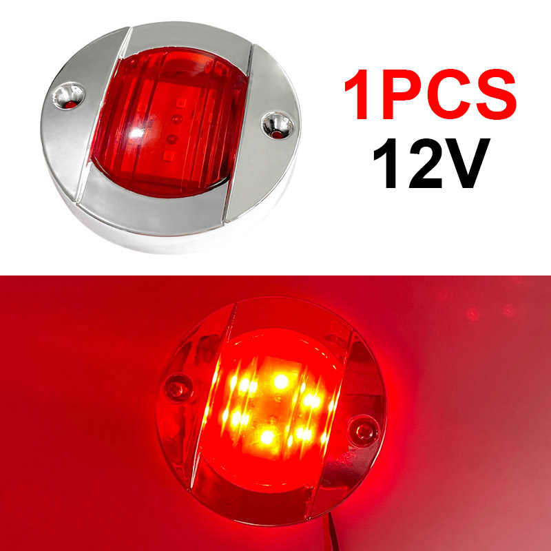 1 kpl  dc12v/24v veneen peräpeilin led-perävaloa pyöreä kylmänvalkoinen led-takavalo jahtilisävaruste sininen/valkoinen/keltainen/vihreä/punainen: Ruskea