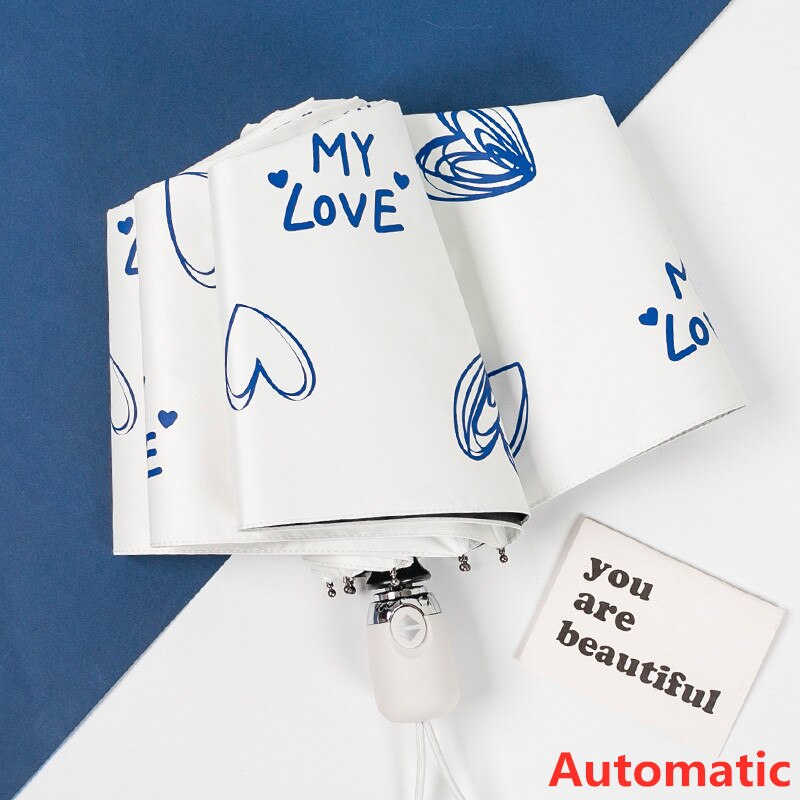 Wind Resistant Folding Automatic Umbrella Rain Women Windproof Umbrellas Rain Men Black Coating Paraguay Parasol Female umbrella: automatic