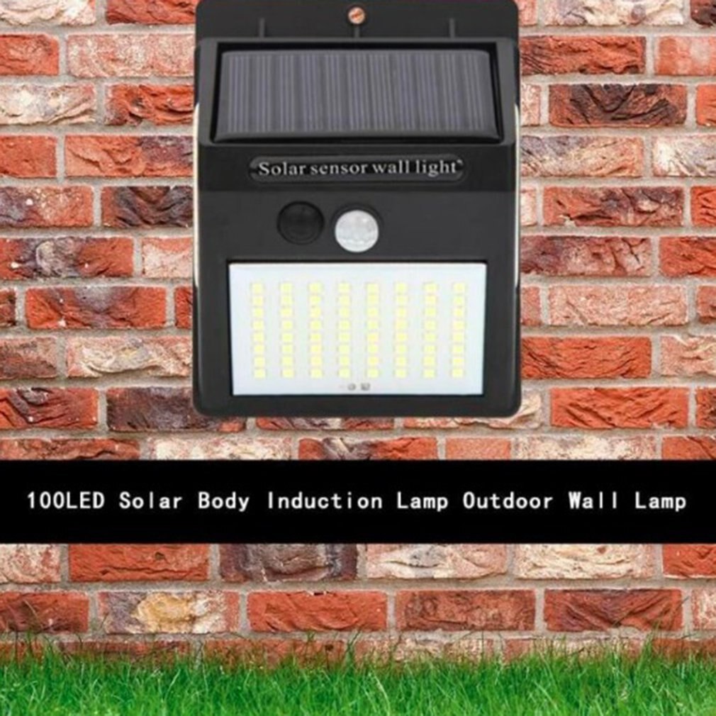 100 Led Solar Light Outdoor Solar Wall Lamp LED Bulb Human Body Induction IP65 PIR Solar Lighting Garden Decoration Lights 50W