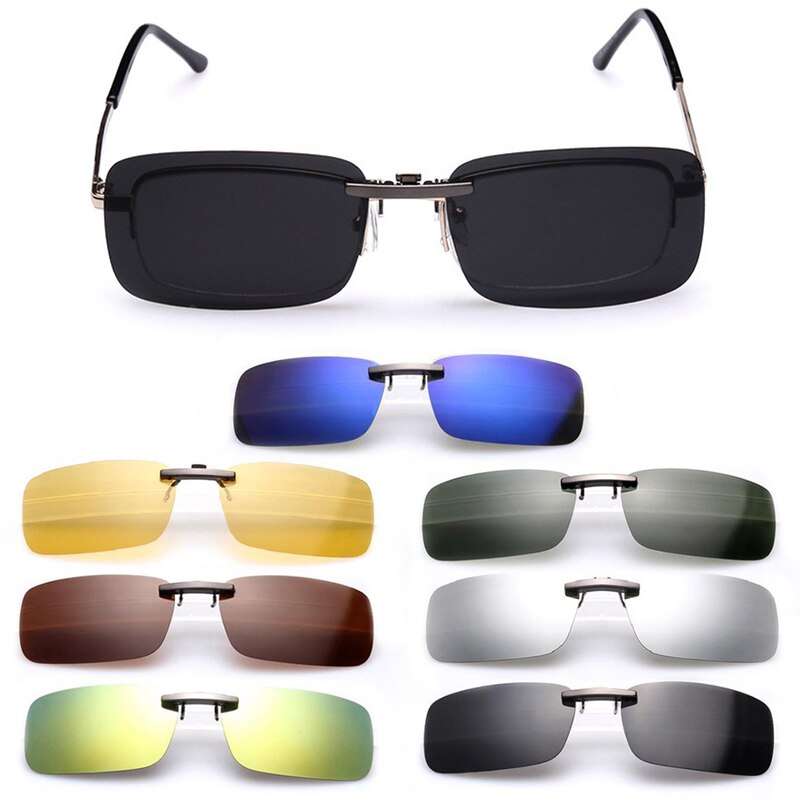 Men's Women's Polarized Day Night Vision Clip On Lens Glasses Sunglasses K3NF