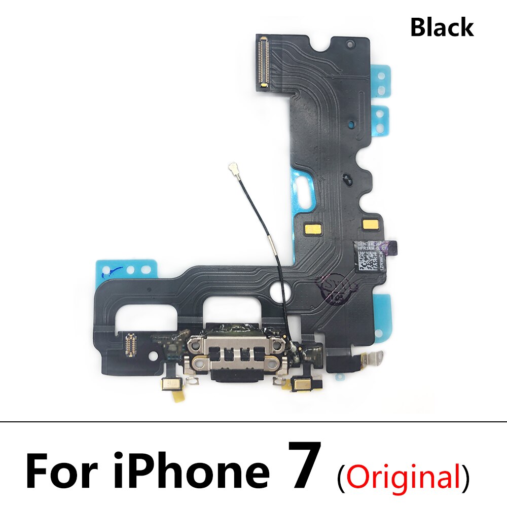 100% nuovo originale per IPhone 6 6S 7 Plus caricatore USB porta di ricarica connettore Dock scheda microfono cavo flessibile ricarica rapida: For 7 Black Origianl