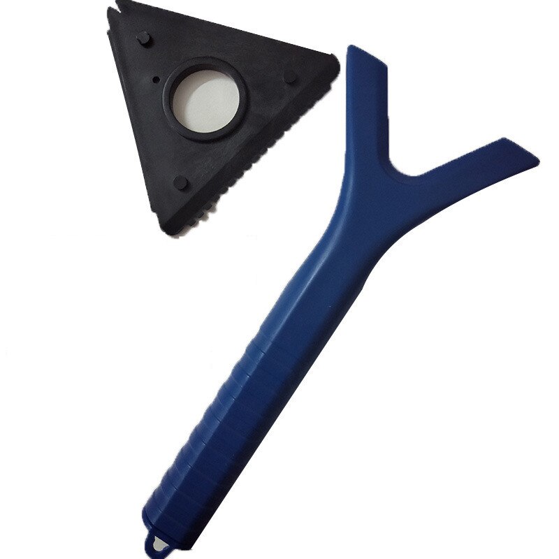 Multifunktionelt bilrengøringsværktøj udendørs bil sneskovl langt blåt håndtag til alle biler isskovl snerydningsværktøj