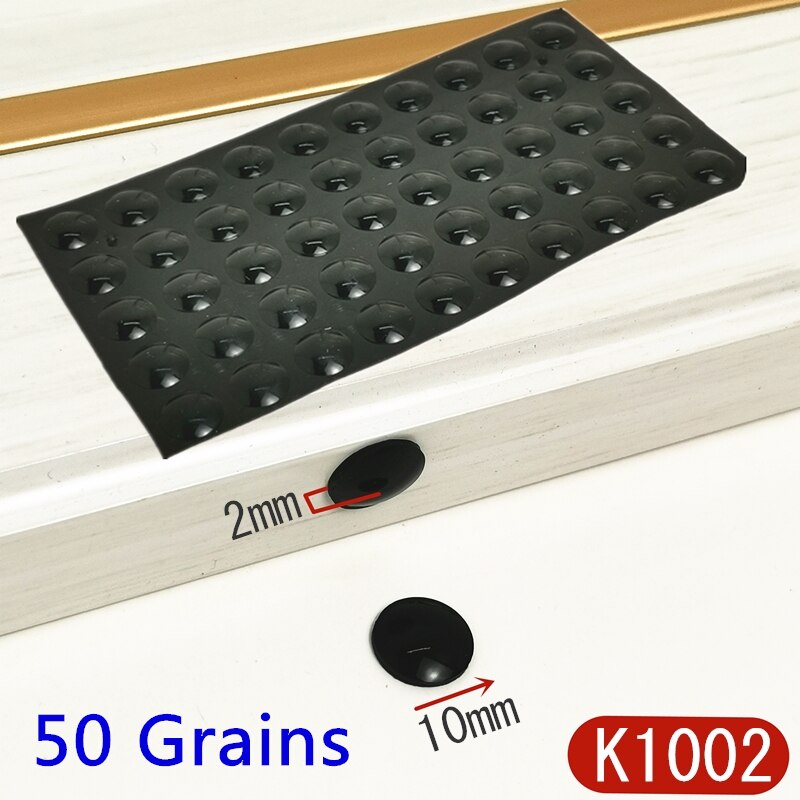 10 x 2mm sort dørstop gummidæmper buffer kabinet kofangere silikone møbelpuder pude beskyttende hardware: 50 korn