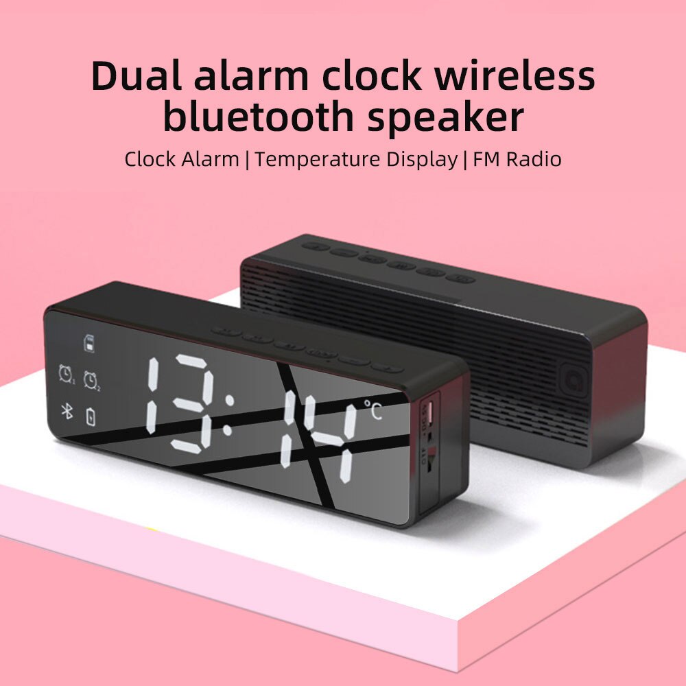 B119 wireless bluetooth speaker USB mobile phone computer LCD digital display 3 levels brightness Real-time ambient temperature