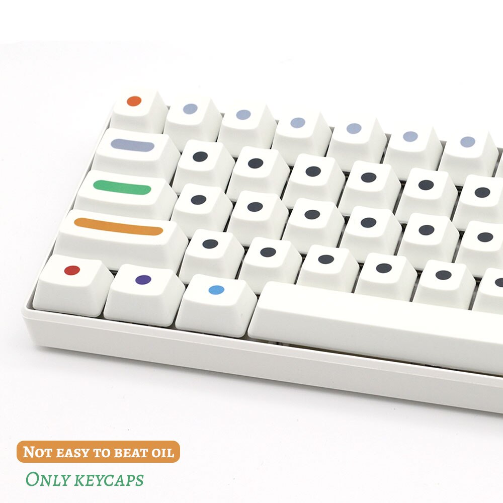 104 Keys/set White Colour Dots Keycaps OEM Profile PBT Key Caps For Gaming Mechanical Keyboard Switch Dye Sublimation Key Cap