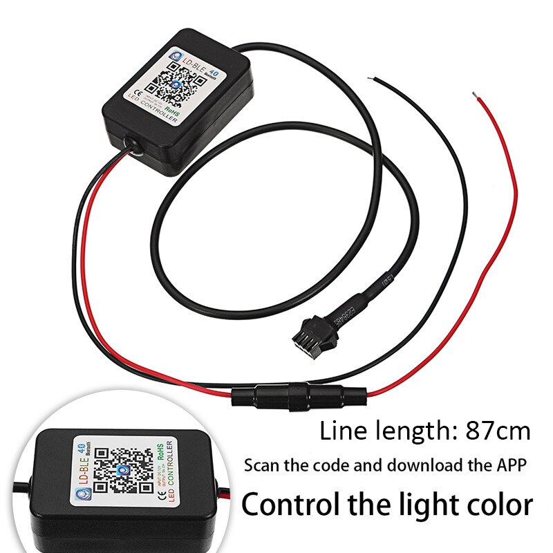 2 stk rgb cirkulær projektor led devil eye dæmon øjenlampe universal til bil projektor forlygte eftermontering app fjernbetjening
