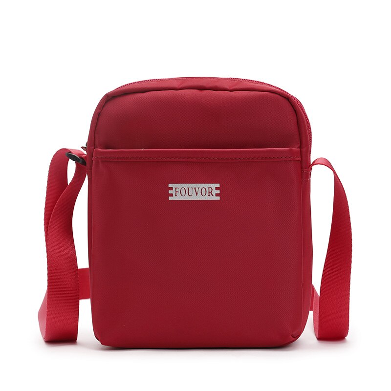 Fouvor Leuke Kleine Tas Vrouwelijke Vrouwelijke Tas Canvas Schoudertas Kleine Verse En Trendy Student Messenger Bag 2957-01: red