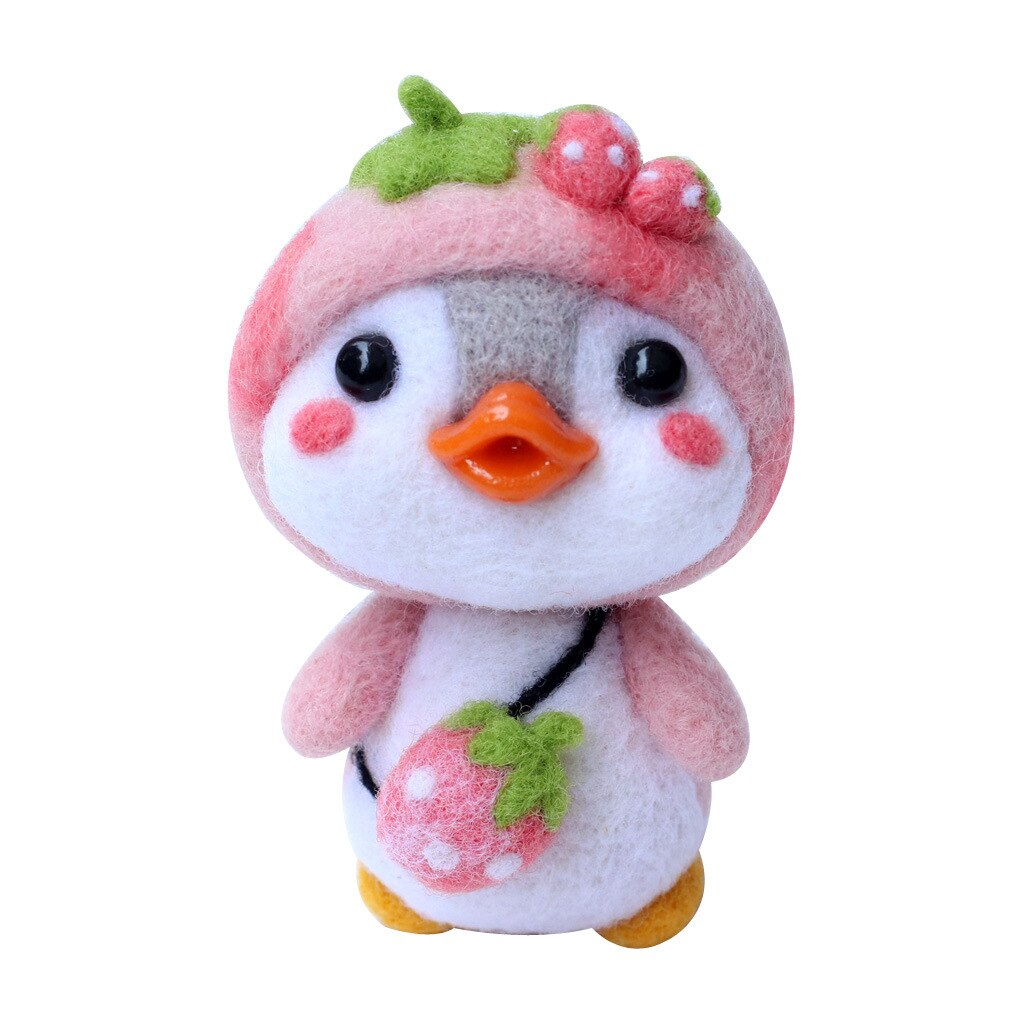 Nicht beenden Pinguin Wolle Filz Nadel Filzen Bausatz Diy Wolle Stieß Fühlte Handgemachte Spielzeug Paket Für Anfänger Mit Englisch Anweisung: 6