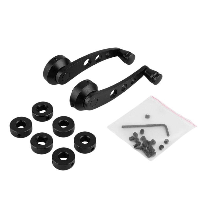 1 Paar Universal Aluminium Car Auto Raambedieningsmechanisme Krukken Deur Glas Handvatten Kit: Black