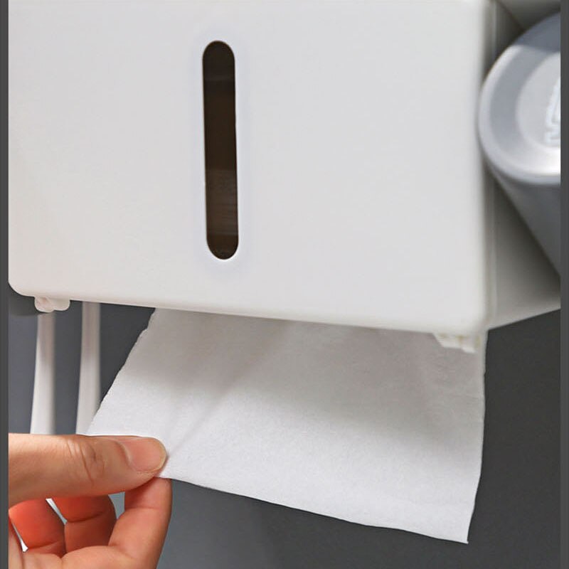 Punch-free Toothbrush Rack Porous Upside-down Draining Storage Box Toothpaste Squeezer Dispenser Bathroom Accessories