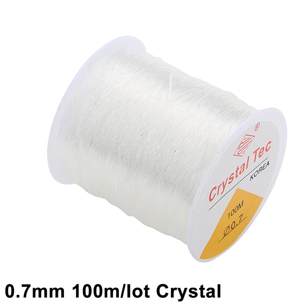 Plastic Crystal DIY Beading Stretch Cords Elastic Line Jewelry Making Supply Wire String jeweleri thread String Thread: 0.7mm 100m Crystal