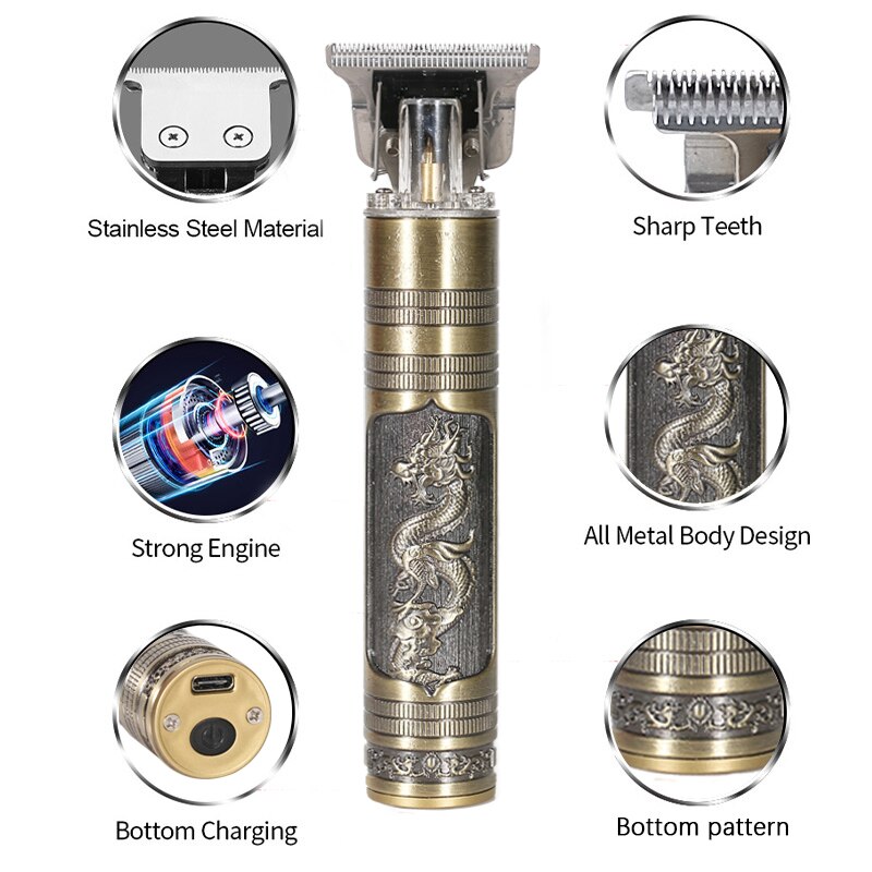 Elektrische tondeuse, oplaadbare scheerapparaat, draadloze tondeuse voor mannen