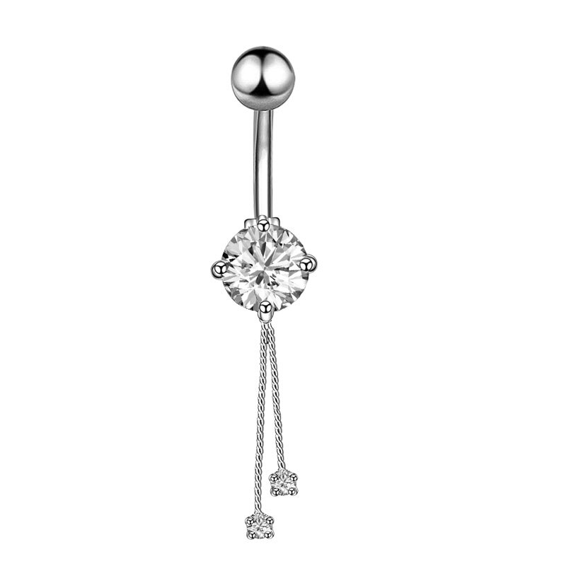 10 Stijlen Sexy Bungelende Navel Navel Ring Oreja 14G Dubbele Ronde Zirconia 316L Chirurgisch Staal Buik Piercing sieraden