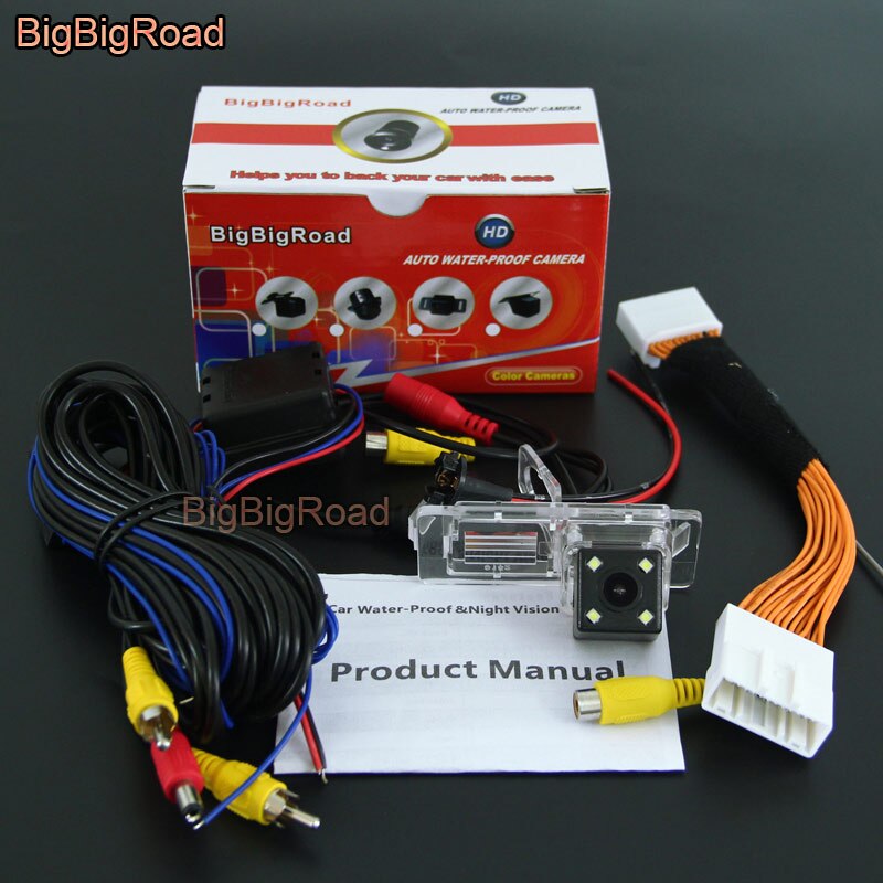 BigBigRoad For Renault Clio 4 IV Car Rear View Backup Reverse Parking Camera With RCA Port Adapter: With Power Relay