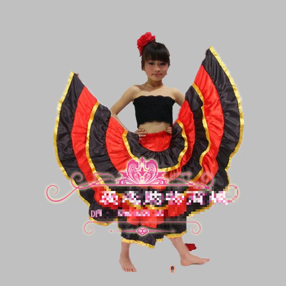 Kid's Flamenco Dance Dress Opening Dance Costume Flamenco Dancing Clothes Spanish Paso Doble Ballroom Samba Dance Costume