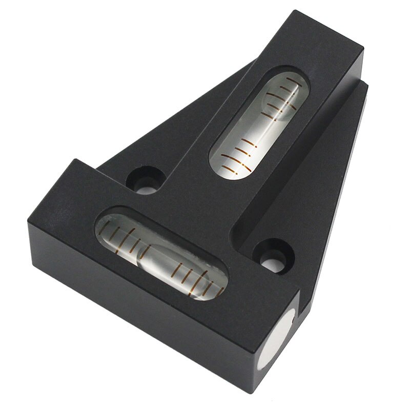Hacry – Mini niveau à bulle à deux voies, Instrument de mesure Horizontal portatif à double axe XY de type T: 0.3mm-White-Black