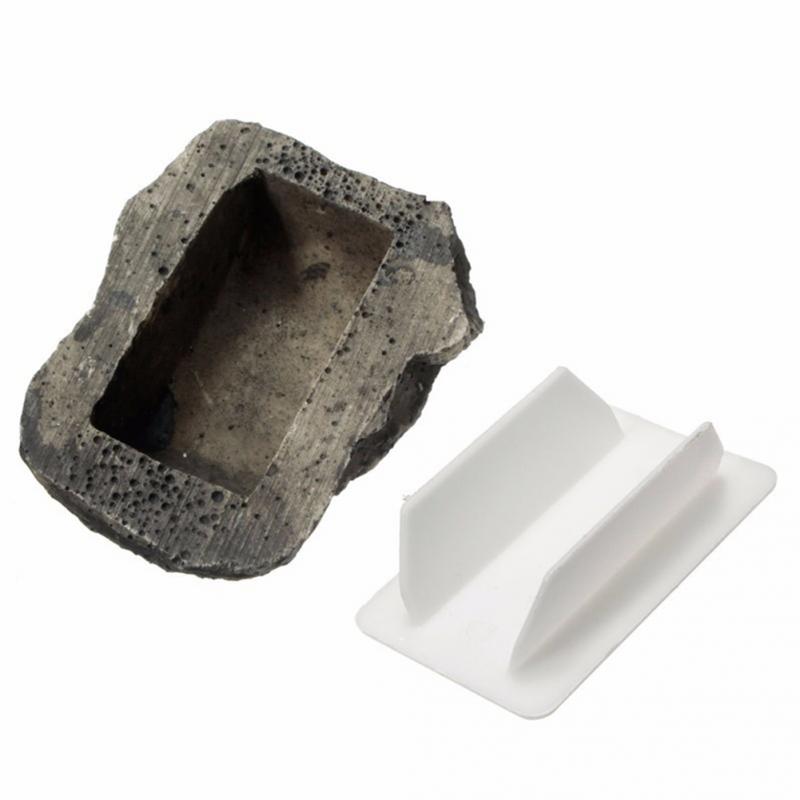 Clé coffre-fort cachette creux Secret caché drôle boueuse roche pierre boîte maison jardin décor sécurité