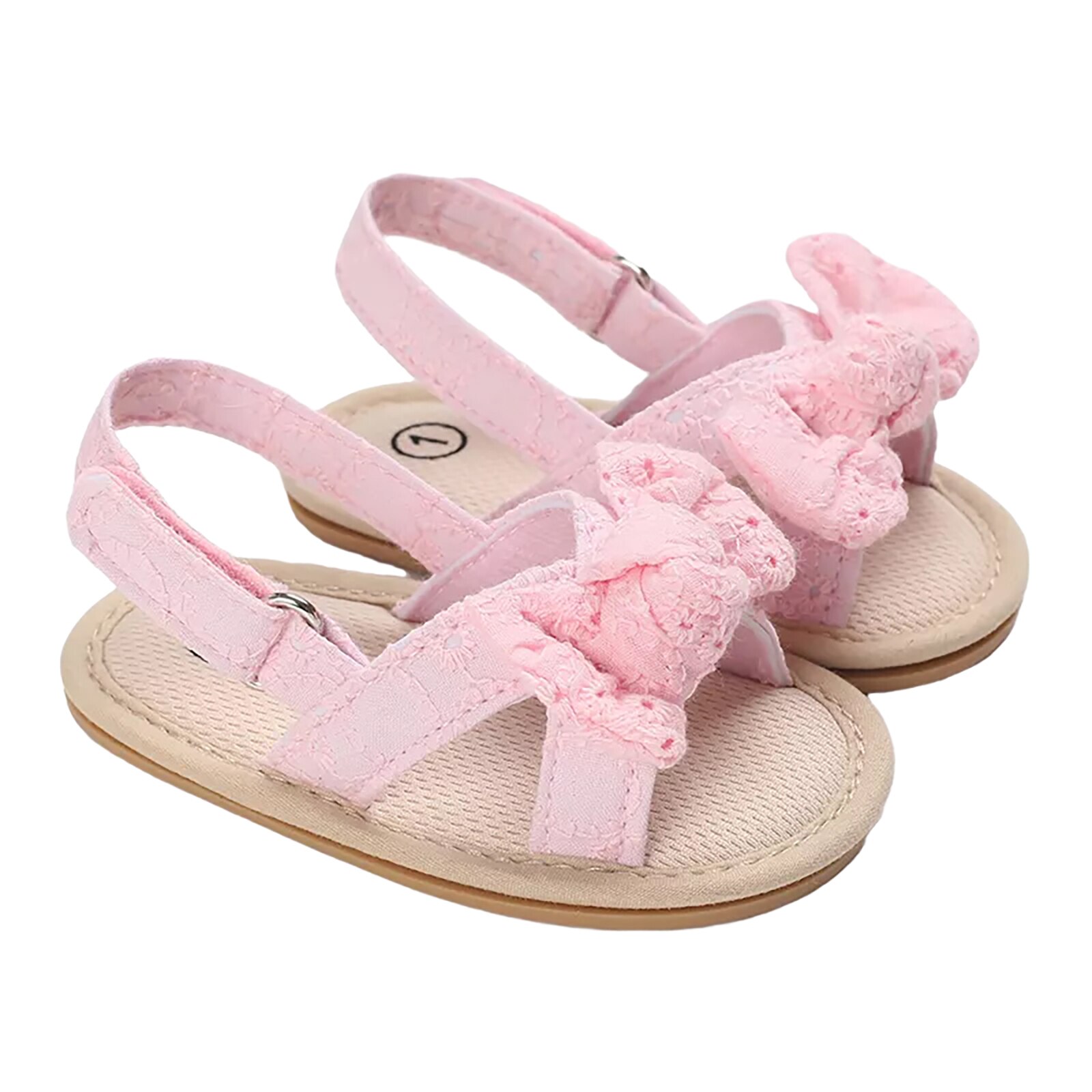 Sandales d'été à nœud papillon pour bébés filles de 0 à 18 mois, avec semelles antidérapantes, pour tout-petits: E / 0-6 mois