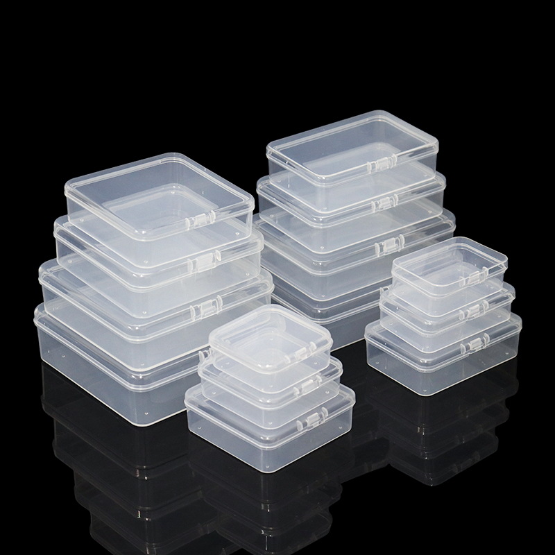 Mini Kunststoff Aufbewahrungsbox transparent Schmuck Aufbewahrungsbehälter Aufbewahrungsbehälter Ohrringe Ringe Schmuckschatulle Behälter
