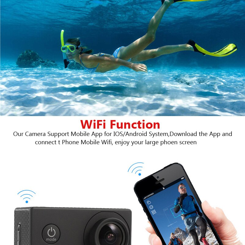 Draadloze Wifi Camera Hd 4K Waterdicht Groothoek 2.0 Inch Scherm Voor Outdoor Actie Sport NC99