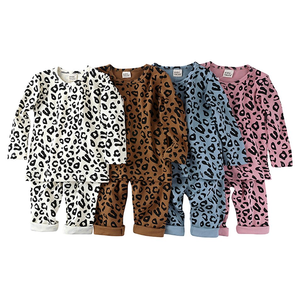 Nachtkleding Kind Baby Jongens Meisjes Pyjama Set Kinderen Kids Print Luipaard Pyjama Kinderen Homewear Katoen Meisjes Pijama Infantil