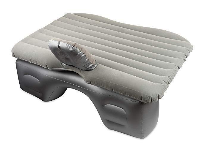 Oversøisk bil seng bil luftmadras rejseseng oppustelig madras luft seng oppustelig bil bagsædebetræk oppustelig sofapude: Grå