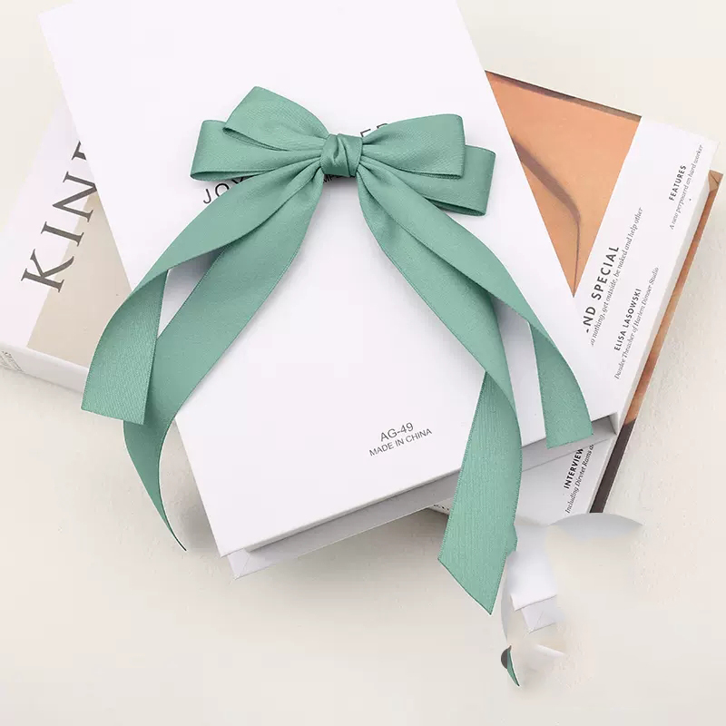 Lystrfac, cinta de tela a la , horquilla con lazo para el pelo para mujeres y niñas, pinzas para el cabello con lazo blanco y negro, Clip superior, accesorios para cabello femenino: Rojo