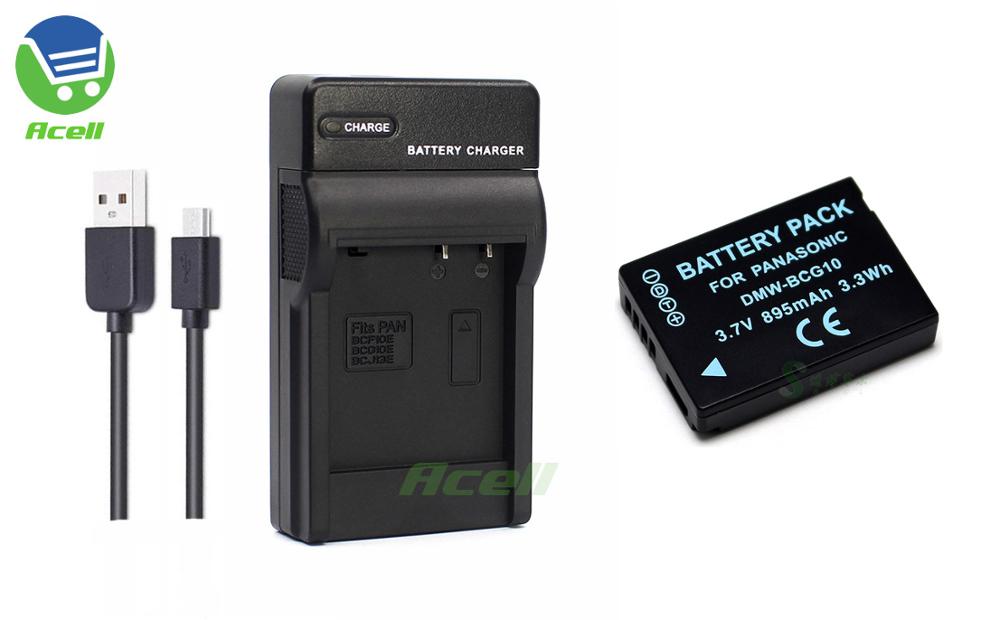 Dmw-bcg 10 batteri + usb-laddare för panasonic dmc -zr3 dmc -3 d 1 dmc -tz6 dmc -tz7 dmc -tz8 kamera byt ut dmw-bcg 10e dmw-bcg 10pp: 1 batteri 1 laddare