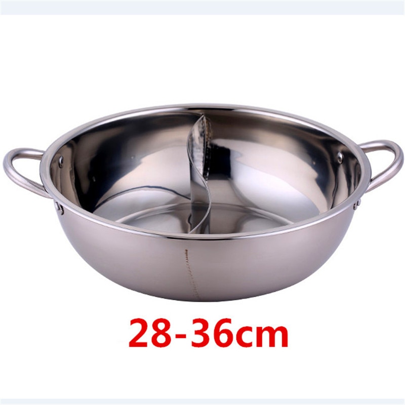 28-30cm rustfrit stål 1.5mm 2 gitter tykt dobbelt øre suppe komfur gryde dobbelt opdelt køkkengrej tallerken tallerken induktion komfur