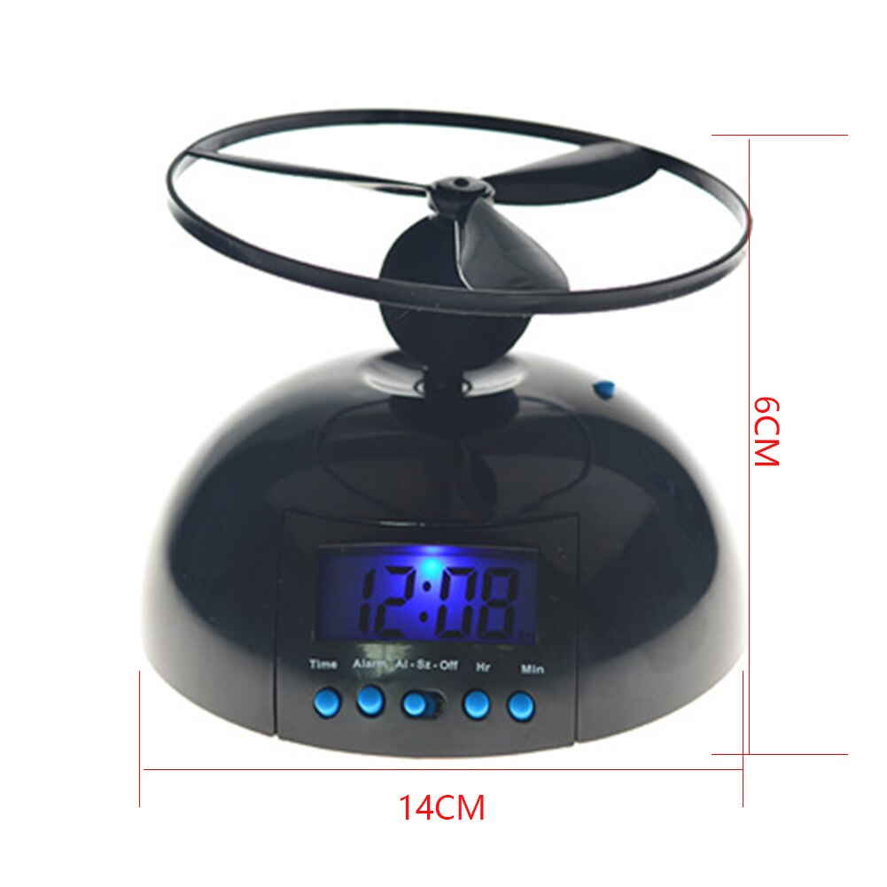 Helicopter Digital Loud Snooze LED Display Bedroom ABS Screw-Propeller Backlight Alarm Clock Lazy Flying Annoying