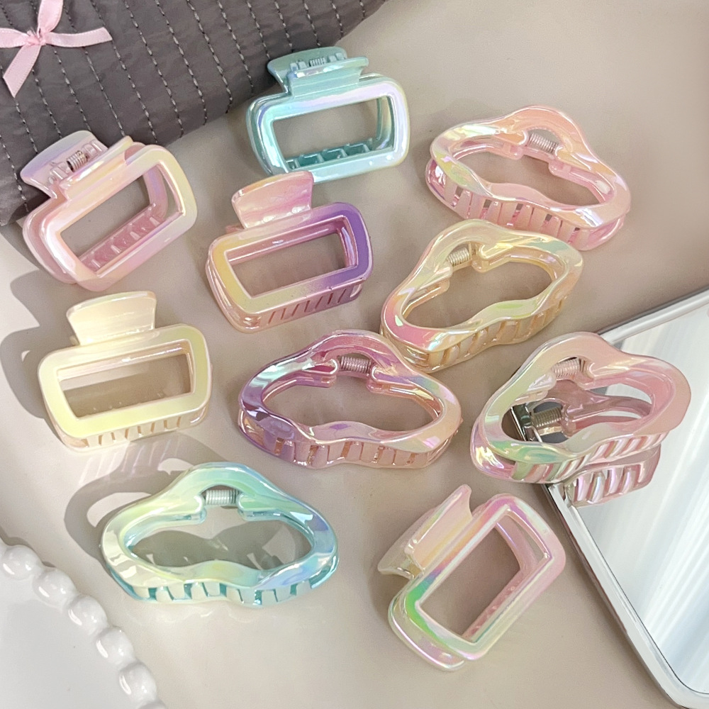 YHJ Linda garra para el cabello de Color gelatina, degradado de verano, pinzas para el cabello de plástico, accesorios para el cabello para mujeres y niñas