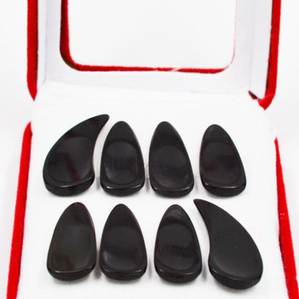 Corne de boeuf noir naturel pur clou de cithare à ongles à rainure extra épaisse pour les débutants: Default Title