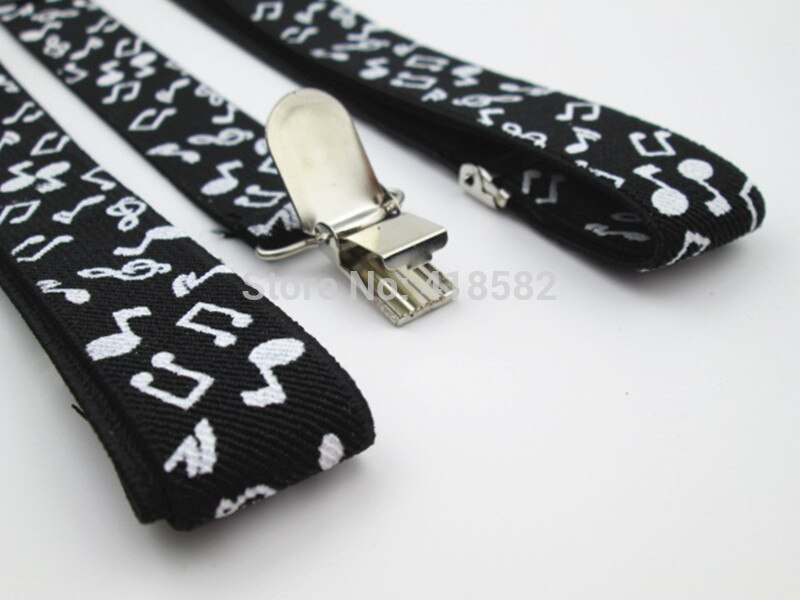 BD018-L Size Heren Modieuze 1 Inch Breed Zwart Wit Muzieknoot Jarretel Vrouwen Brace