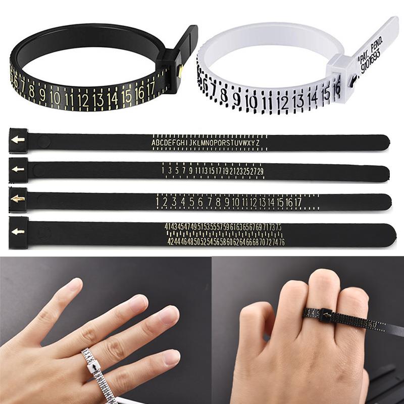 Ring sizer mått uk/us/jp/eu fingermått mätare män och kvinnors storlekar az smycken verktyg utrustning mjuka ring mätverktyg